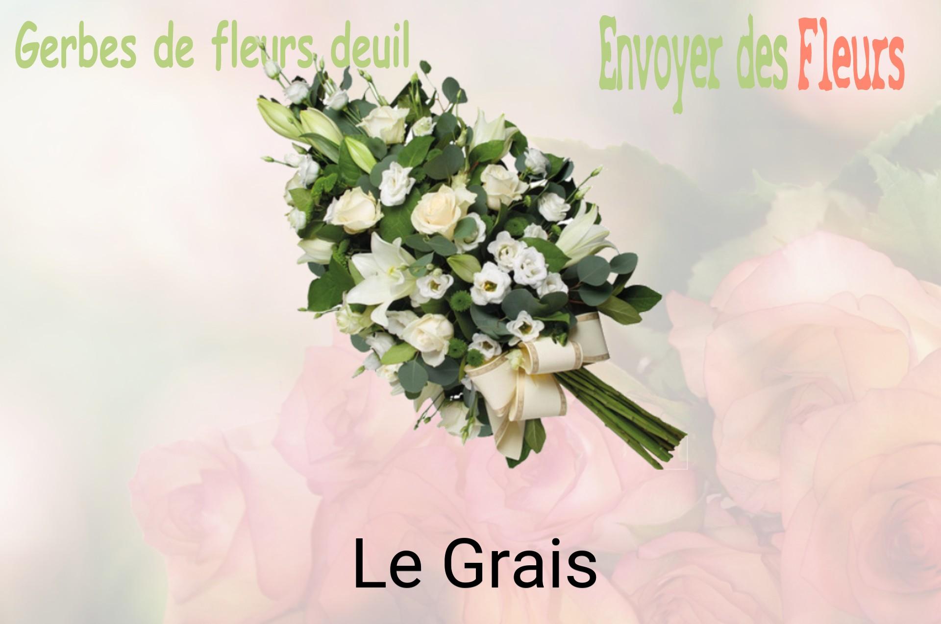 Gerbe de fleurs de deuil livrée à Le Grais